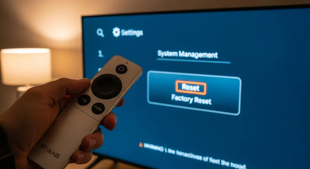 How to Reset Sky Glass TV Using Settings (Factory Reset)